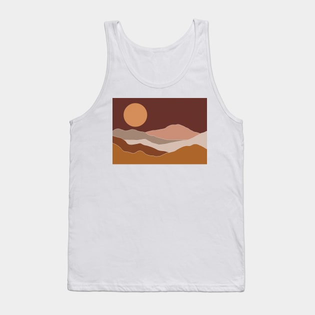 Modern Eathy Tones Mountains 11 Tank Top by gusstvaraonica